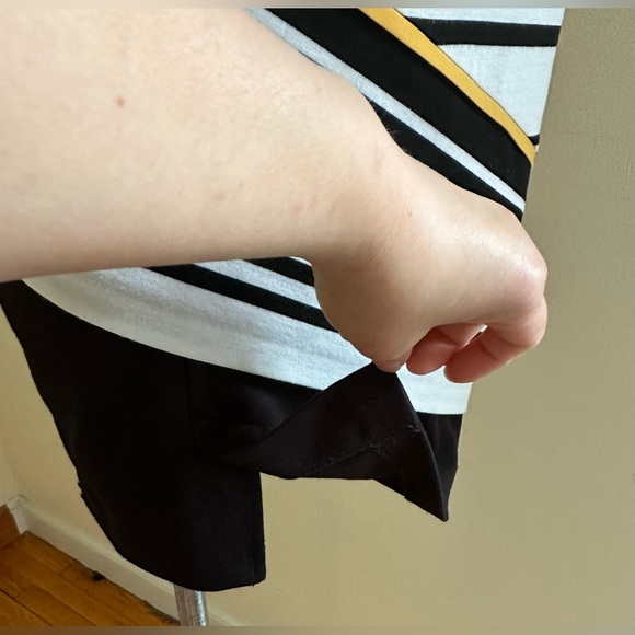 Donna Ricco Black & White Stripe Mini Dress SZ P6 Short Sleeves Zipper I… - Picture 5 of 15